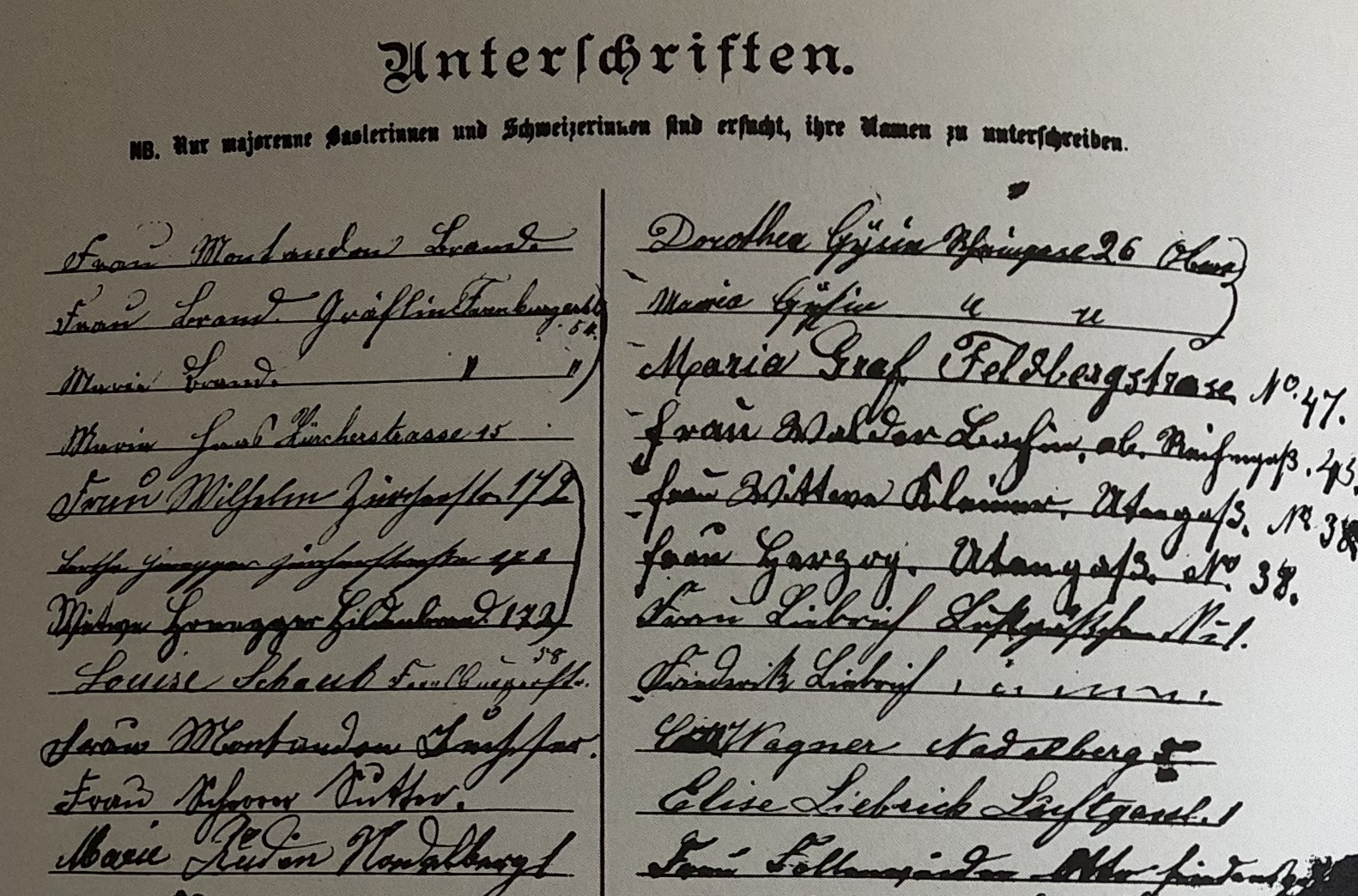 petition von1883 unterschriften